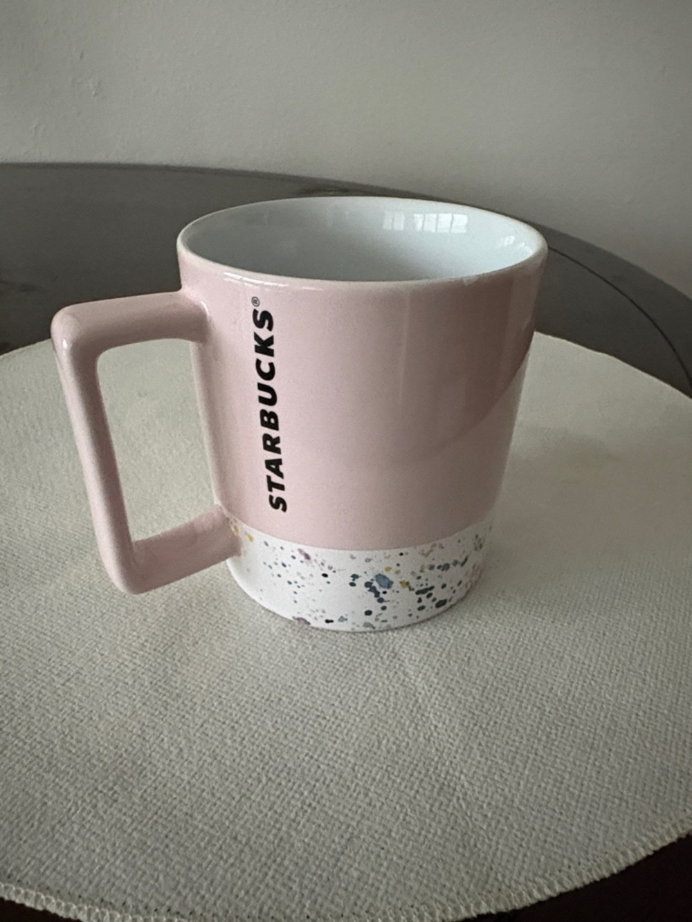Starbucks Pink and Speckled White Ceramic Mug
